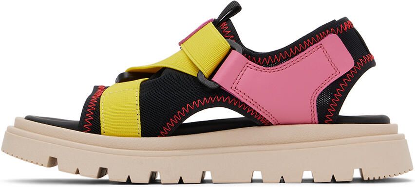Marni Kids Black & Pink Color Block Sandals - Picture 3