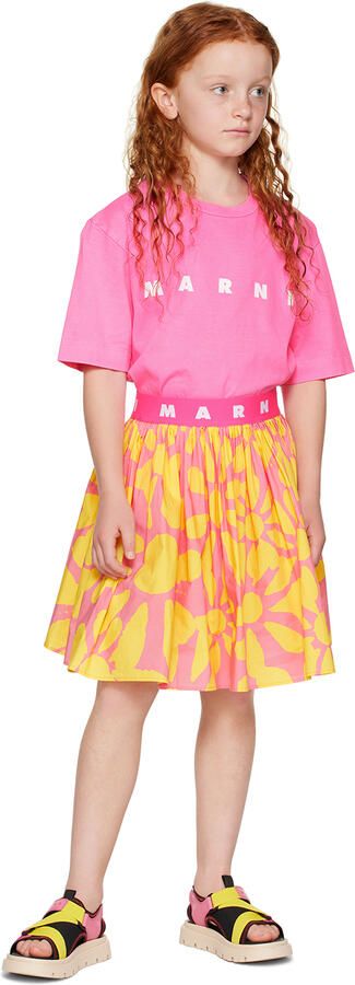 Marni Kids Black & Pink Color Block Sandals - Picture 4