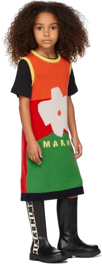 Marni Kids Black Logo Stripe Boots - Picture 4