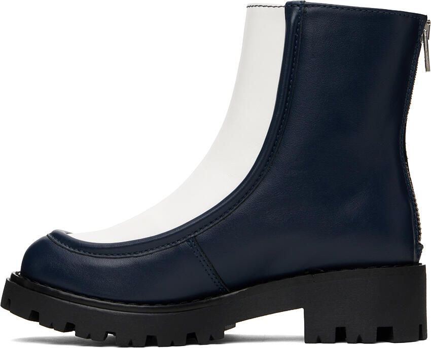 Marni Kids Navy & White Two Tone Boots - Picture 3