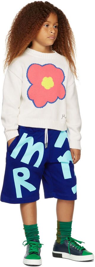 Marni Kids Navy Logo Lace Sneakers - Picture 4