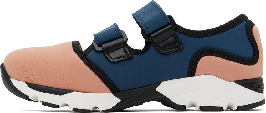 Marni Kids Pink & Navy Velcro Scuba Sneakers - Picture 3