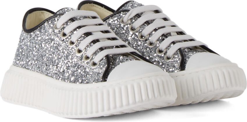 Marni Kids Silver Sequin Sneakers - Picture 3