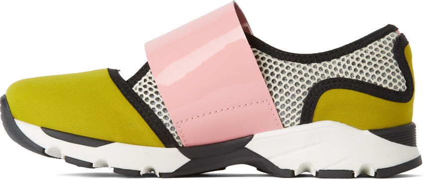 Marni Kids Yellow & White Scuba Sneakers - Picture 3