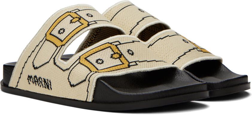 Marni Off-White Trompe L'oeil Sandals - Picture 2