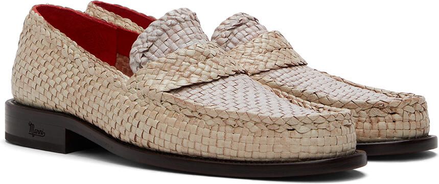 Marni Off-White Woven Leather Loafers - Picture 2