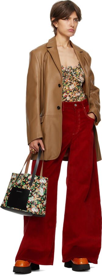 Marni Orange Croc-Embossed Platform Loafers - Picture 4