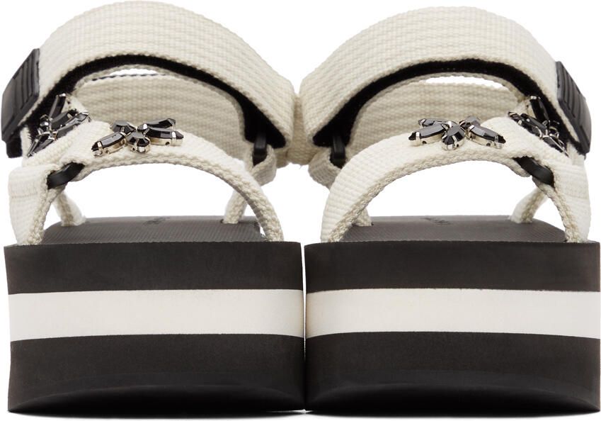 Marni White Embellished Platform Sandals - Picture 2