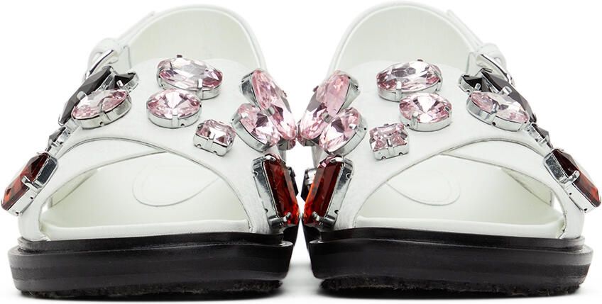 Marni White Glass Bead Fussbett Sandals - Picture 3