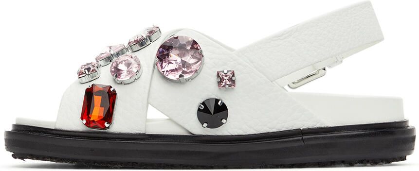 Marni White Glass Bead Fussbett Sandals - Picture 4