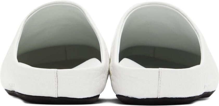 Marni logo-print leather mules White