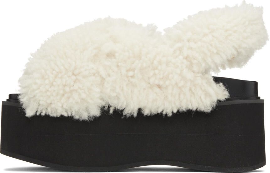 Marni White Shearling Fussbett Platform Sandals - Picture 2