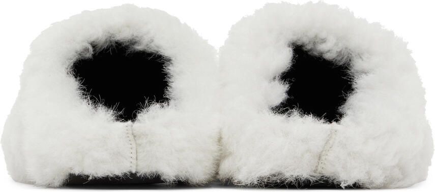 Marni White Shearling Fussbett Sabot Slippers