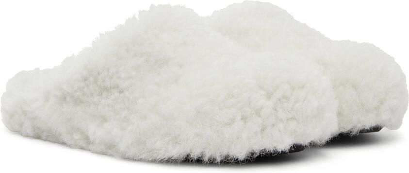 Marni White Shearling Fussbett Sabot Slippers - Picture 2
