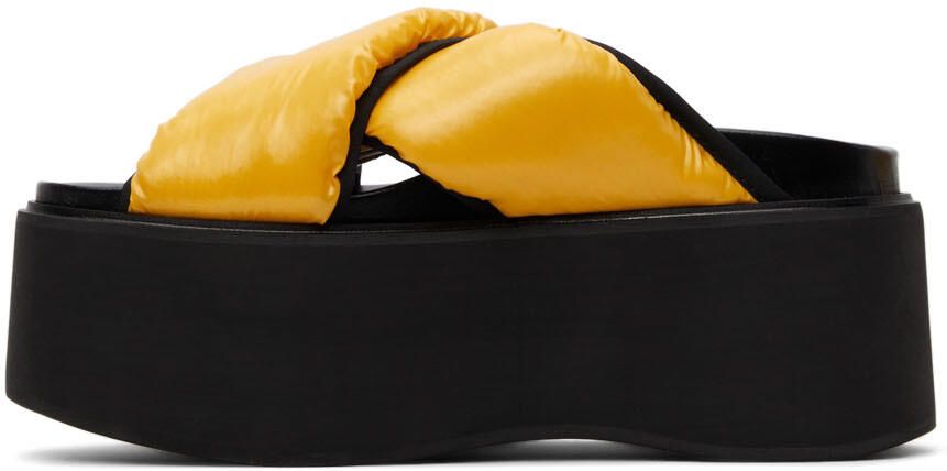 Marni Yellow Padded Nylon Platform Sandals - Picture 3