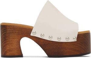 Marni Off-White Wood Clog Sandals
