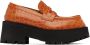 Marni Orange Croc-Embossed Platform Loafers - Thumbnail 1