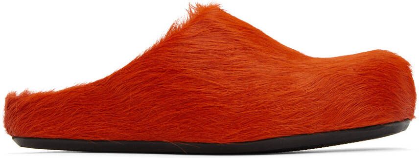 Marni Orange Fussbett Sabot Loafers
