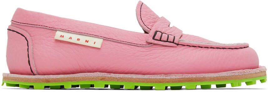 Marni Pink Leather Loafers