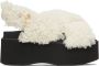 Marni White Shearling Fussbett Platform Sandals - Thumbnail 1