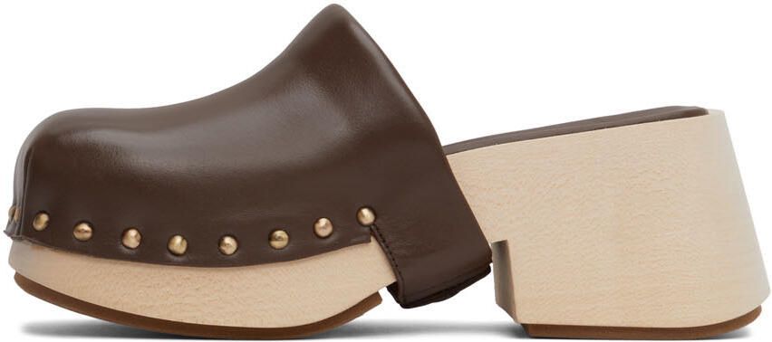 Marsèll Brown Bottone Clogs - Picture 3