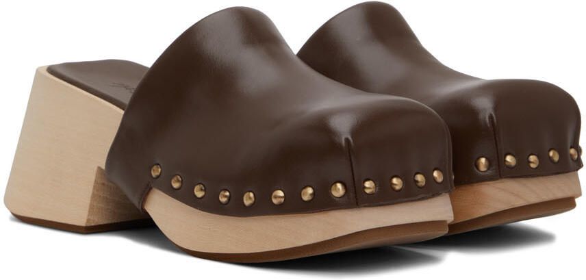 Marsèll Brown Bottone Clogs - Picture 2