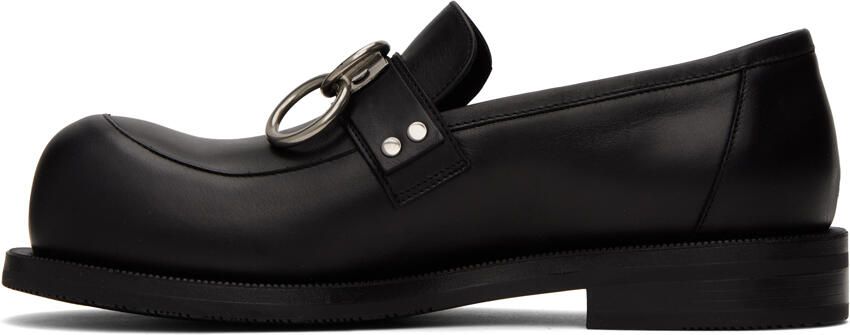 Martine Rose Black Bulb Toe Ring Loafers - Picture 4