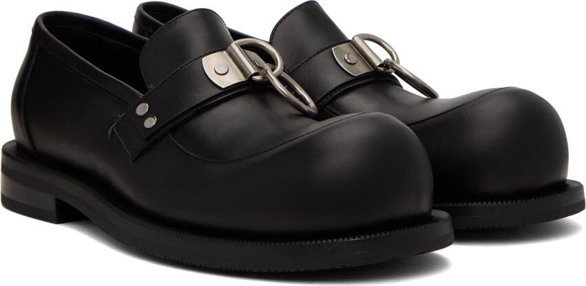 Martine Rose Black Bulb Toe Ring Loafers - Picture 2