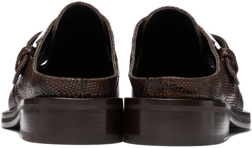 Martine Rose Brown Python Chisel Toe Mules - Picture 2