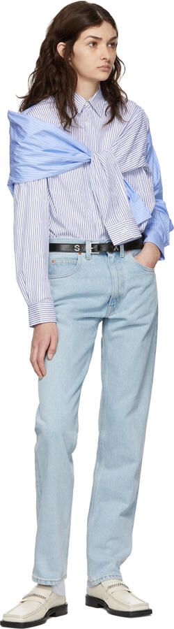 Martine Rose Off-White Square Toe Loafers - Picture 4