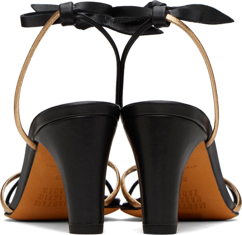 Maryam Nassir Zadeh Black & Gold Riley Heels