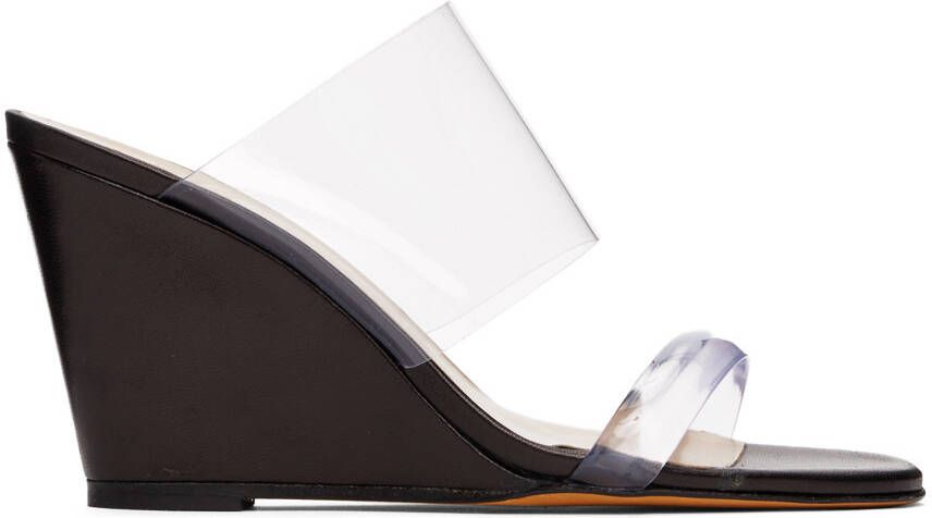 Maryam Nassir Zadeh Transparent & Black Olympia Wedge Sandals