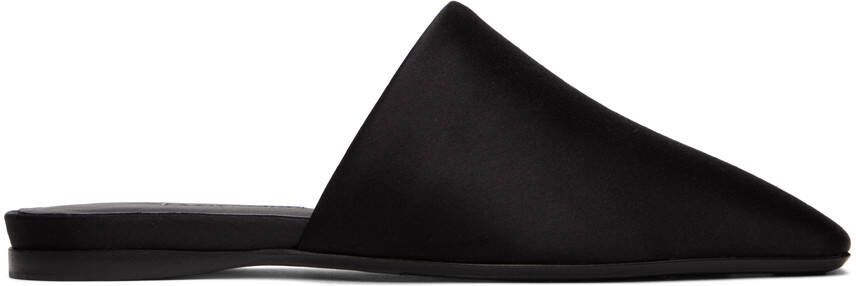 Max Mara Black Satin Slippers