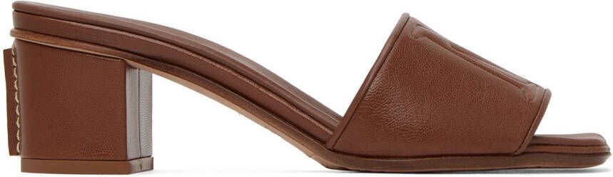 Max Mara Brown Embossed Heeled Sandals