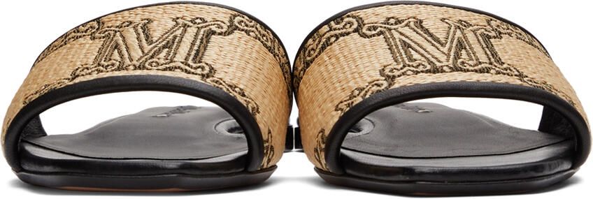 Max Mara Black & Beige Midge Sandals - Picture 3