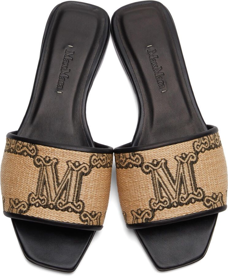 Max Mara Black & Beige Midge Sandals