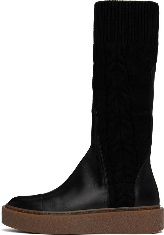 Max Mara Black Braidy Boots - Picture 2