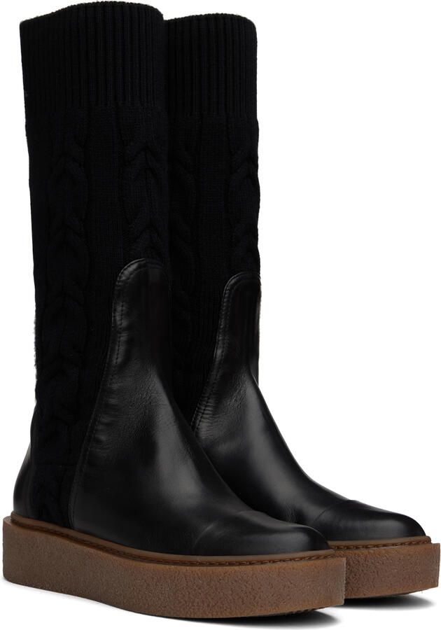 Max Mara Black Braidy Boots