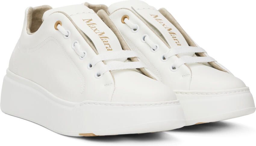 Max Mara White Leather Maxiv Sneakers - Picture 5