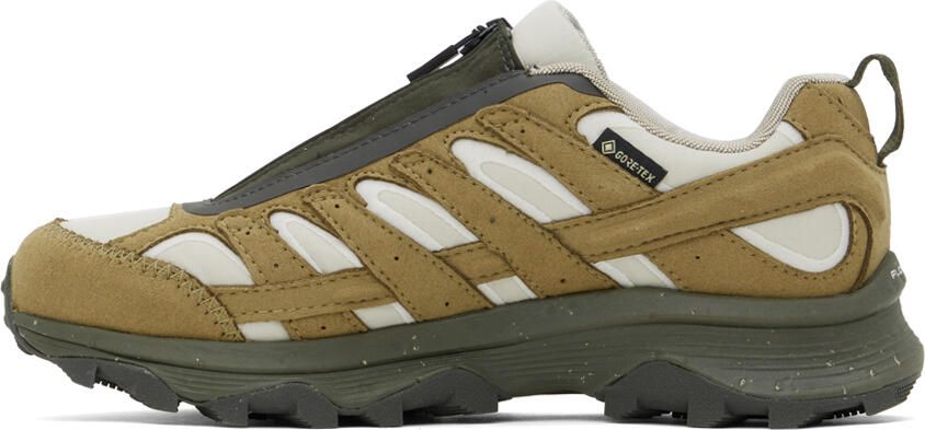 Merrell 1TRL Off-White & Brown Moab Hybrid Zip Sneakers - Picture 3