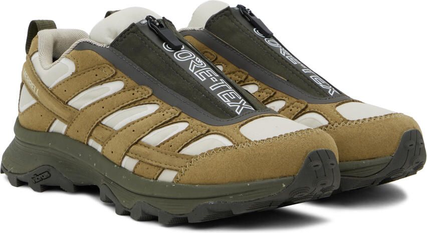 Merrell 1TRL Off-White & Brown Moab Hybrid Zip Sneakers - Picture 2