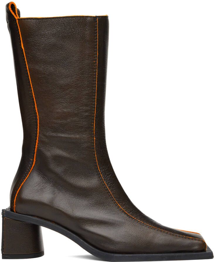 Miista Brown & Orange Bara Boots