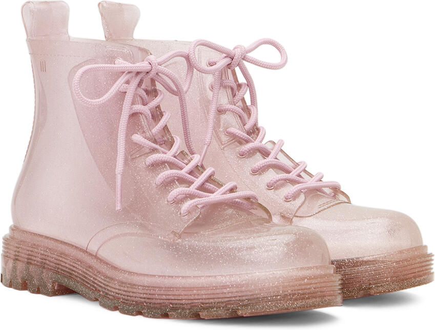 Mini Melissa Kids Pink Coturno Boots - Picture 2