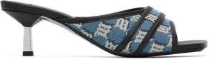 MISBHV Blue Slip-On Heeled Sandals