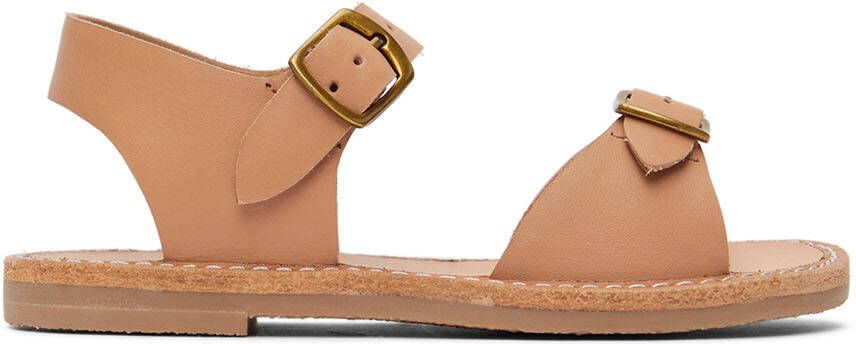 Misha & Puff Kids Tan Double Buckle Sandals