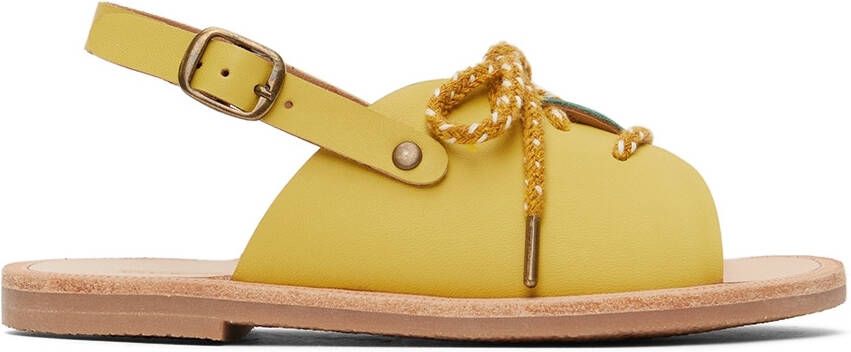Misha & Puff Kids Yellow & Green Lace-Up Sandals