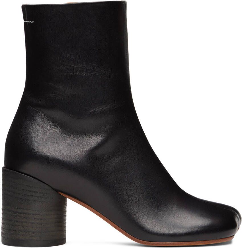 MM6 Maison Margiela Black 6 Anatomic Ankle Boots