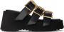 MM6 Maison Margiela Black Buckle Wedge Sandals - Thumbnail 1