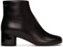 MM6 Maison Margiela Black Leather Ankle Boots - Thumbnail 1