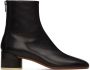 MM6 Maison Margiela Black Leather Boots - Thumbnail 1
